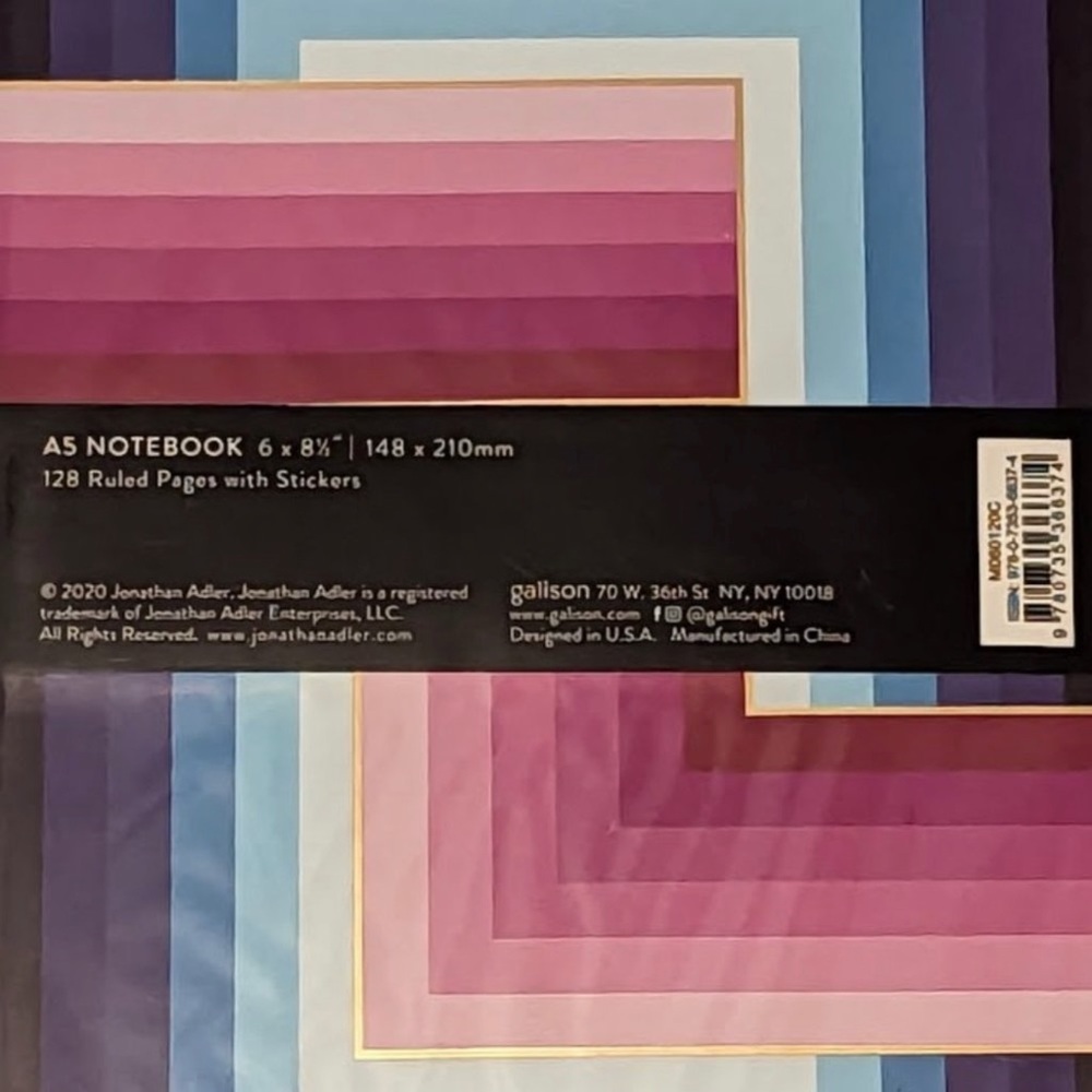 Jonathan Adler‎ Notebook Infinity Design Blank Journal A5 Pages New - Picture 3 of 6